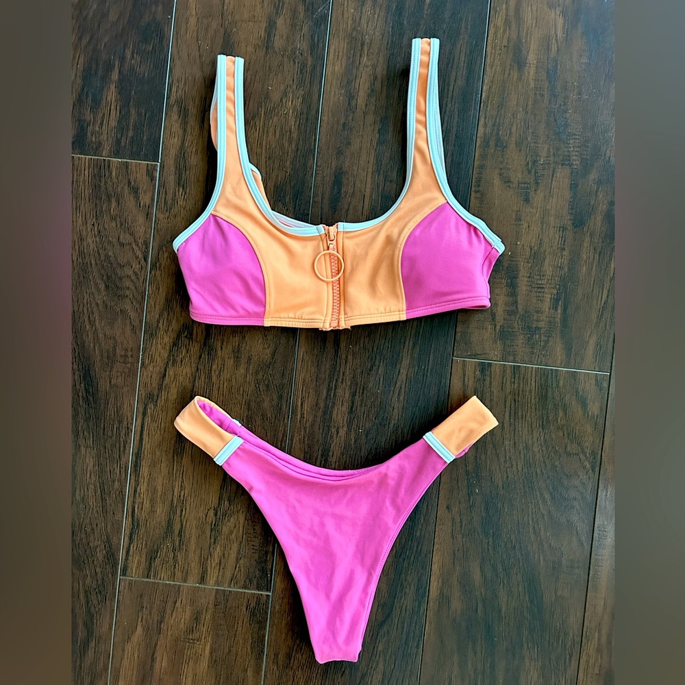 Roxy Swimsuit Bikini - Size XS - Retro Pink/Orange